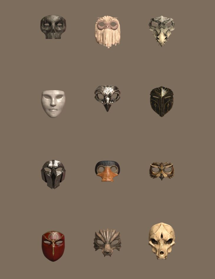 Bundle – Hogwarts Legacy Masks For G8_DAZ3D下载站