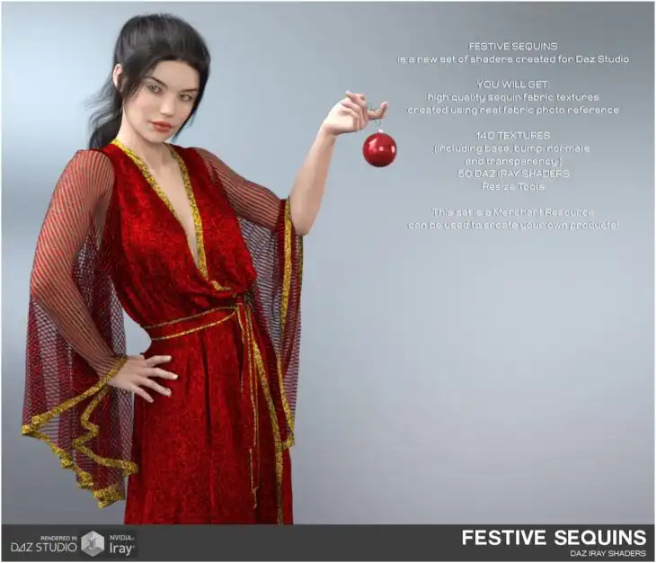 Daz Iray – Festive Sequins_DAZ3D下载站
