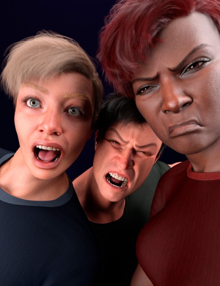 Emotion Wheel Expressions for Genesis 9_DAZ3D下载站