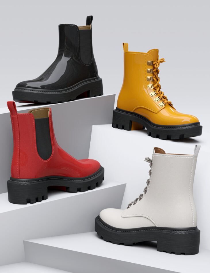 HL Fashion Boots for Genesis 9_DAZ3D下载站