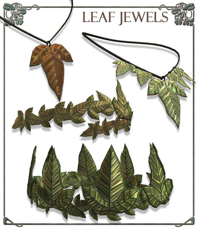 RDNA Leaf Jewels – Crowns and Necklaces_DAZ3D下载站