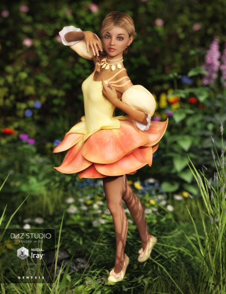 Rose Fairy Outfit for Genesis 3 Female(s) & Textures_DAZ3DDL