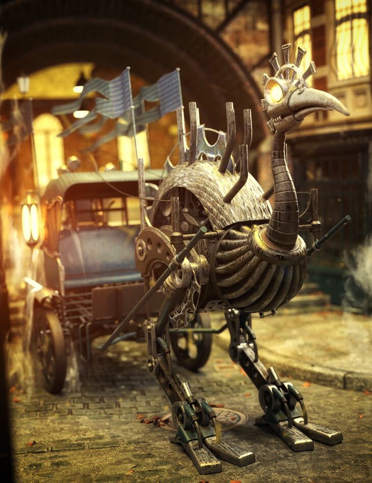 Steam & Punk Textures for the Steampunk Ostrich and Carriage_DAZ3D下载站