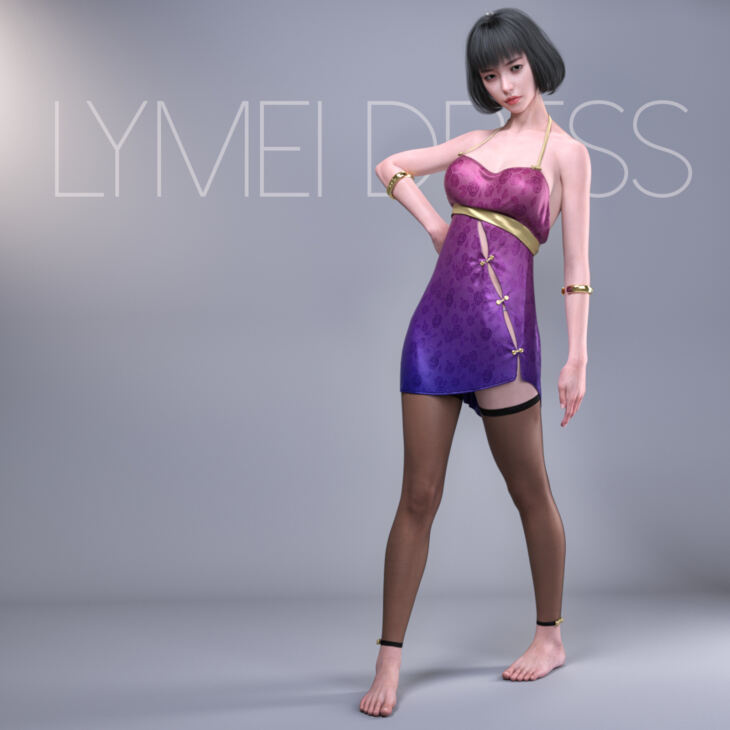 dForce Lymei Dress Set_DAZ3D下载站