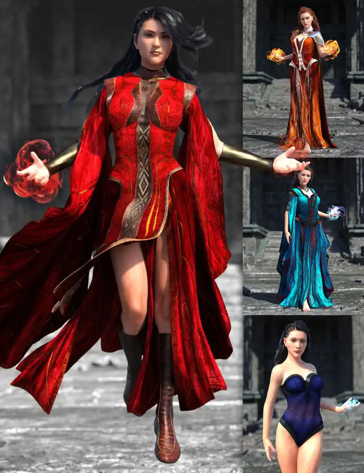 dForce War Witch Bundle for Genesis 8 and 8.1_DAZ3D下载站