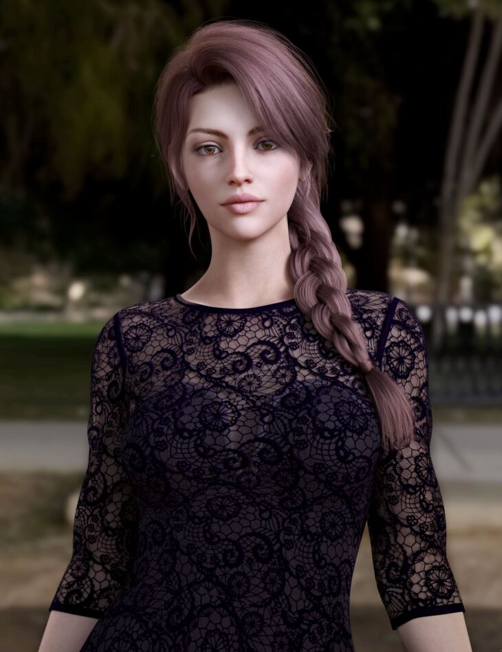 BS French Braid Hair for Genesis 8, 8.1, and 9_DAZ3D下载站