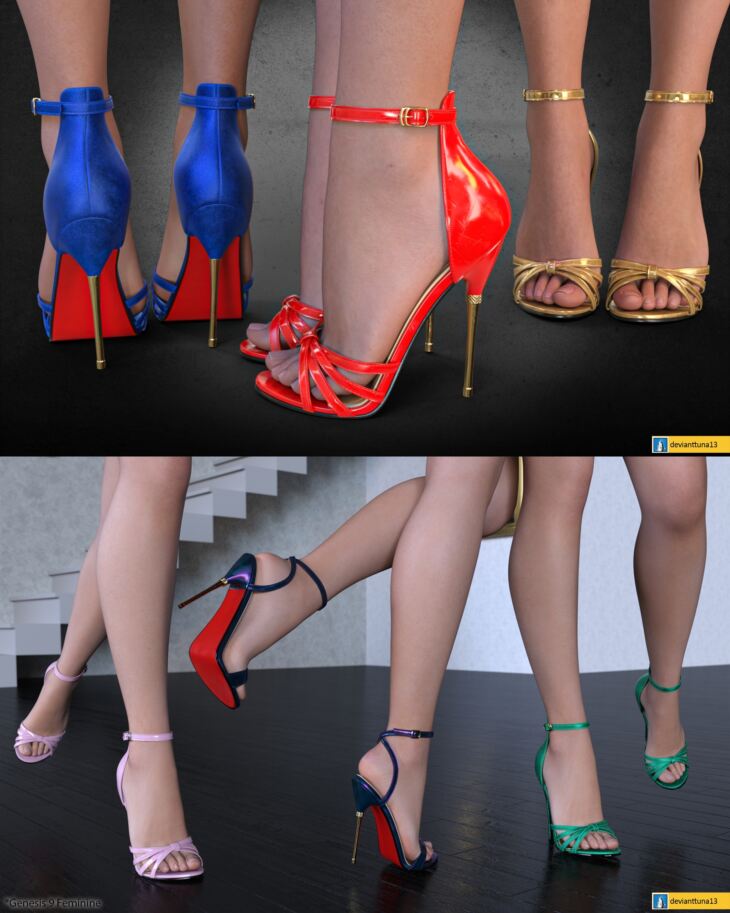 High Arched Stiletto Heel Sandals for G8F&G9F_DAZ3D下载站