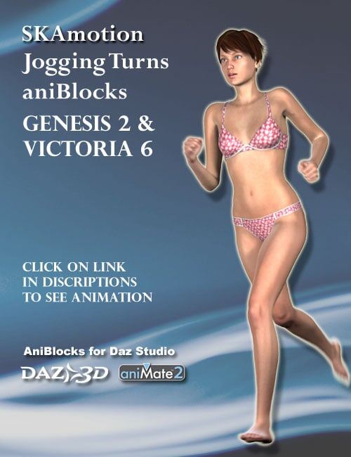 Jogging Turns aniBlocks Victoria 6 / Genesis 2 Female(s)_DAZ3D下载站
