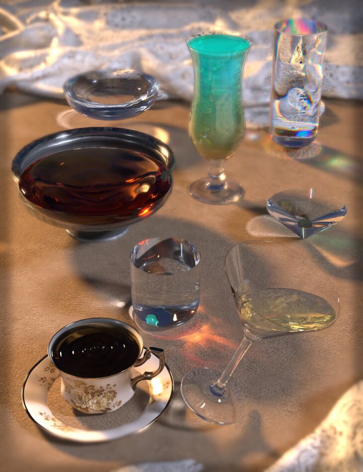 SY Morphing Cup and Glass Liquids for Iray_DAZ3D下载站