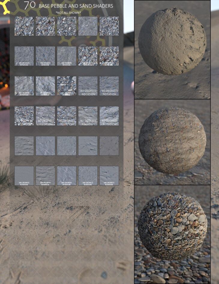 Sand and Beach Pebble Iray Shaders_DAZ3DDL