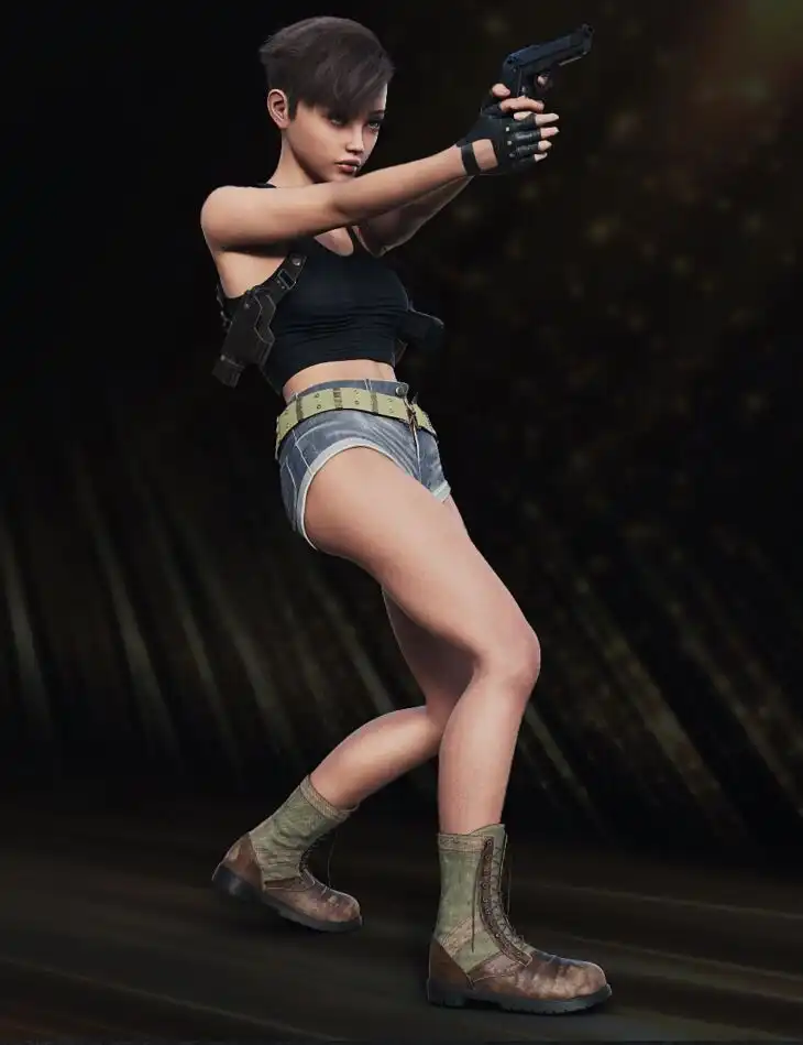 Sassy Shorts Outfit for Genesis 9_DAZ3D下载站