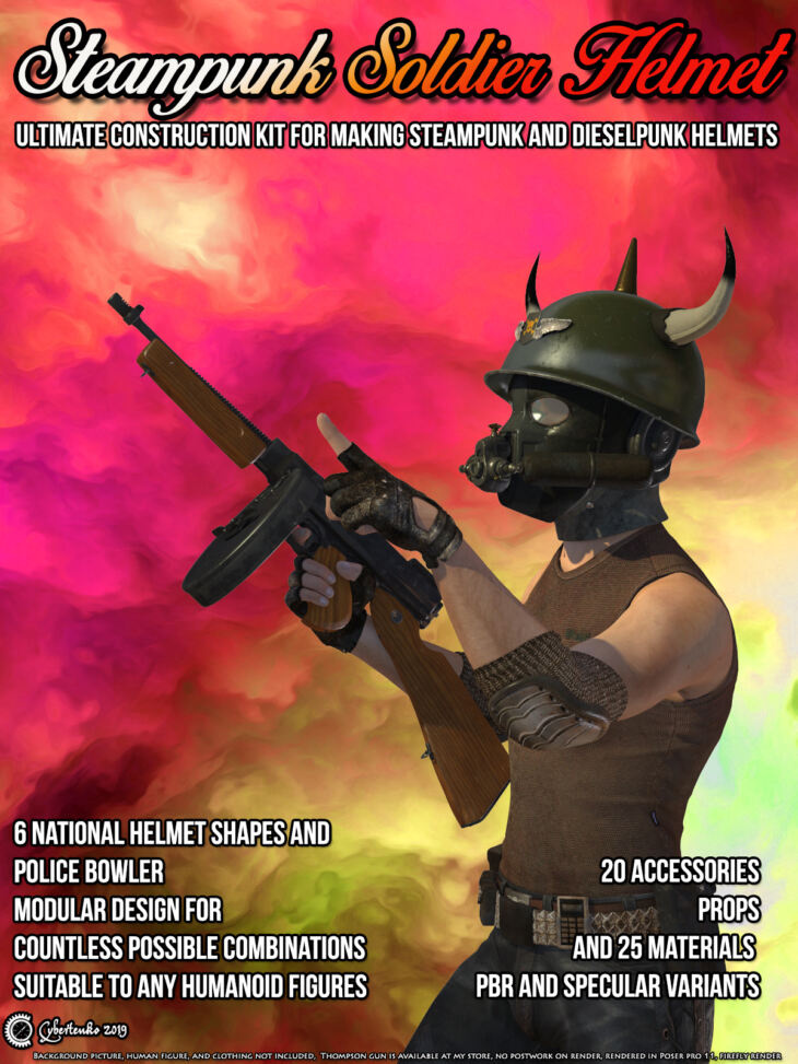 Steampunk Soldier Helmet_DAZ3D下载站