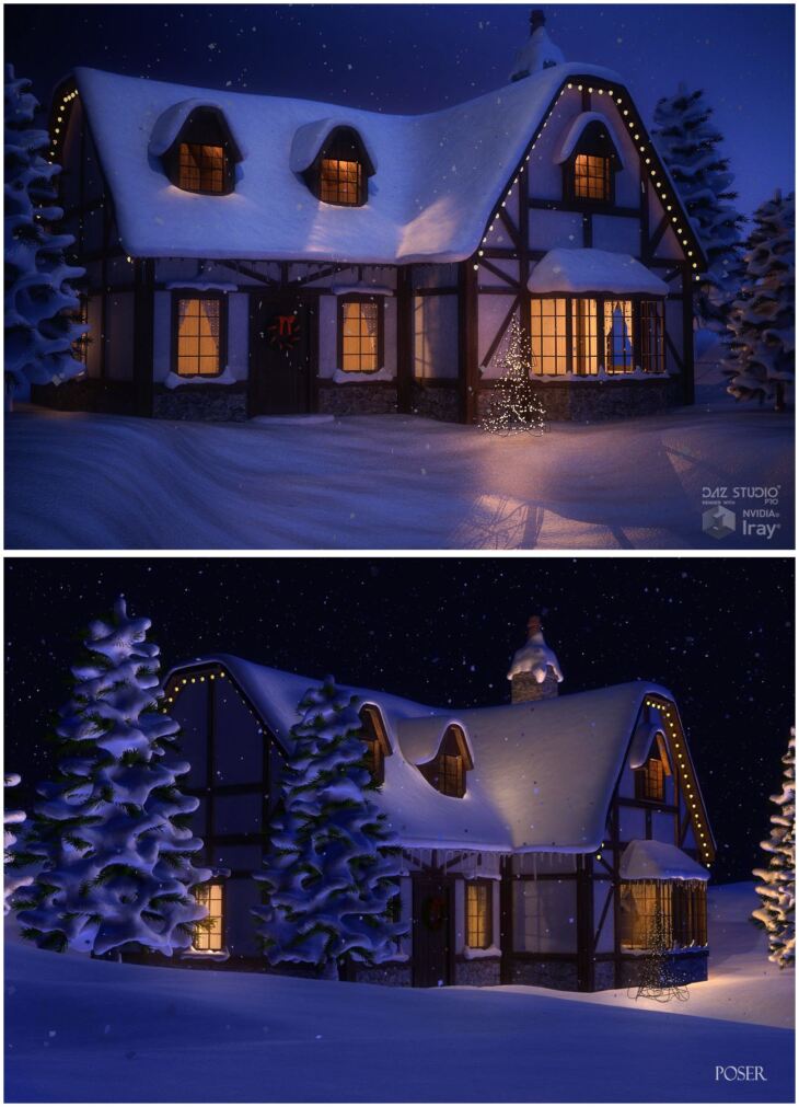 Winter Cottage_DAZ3D下载站