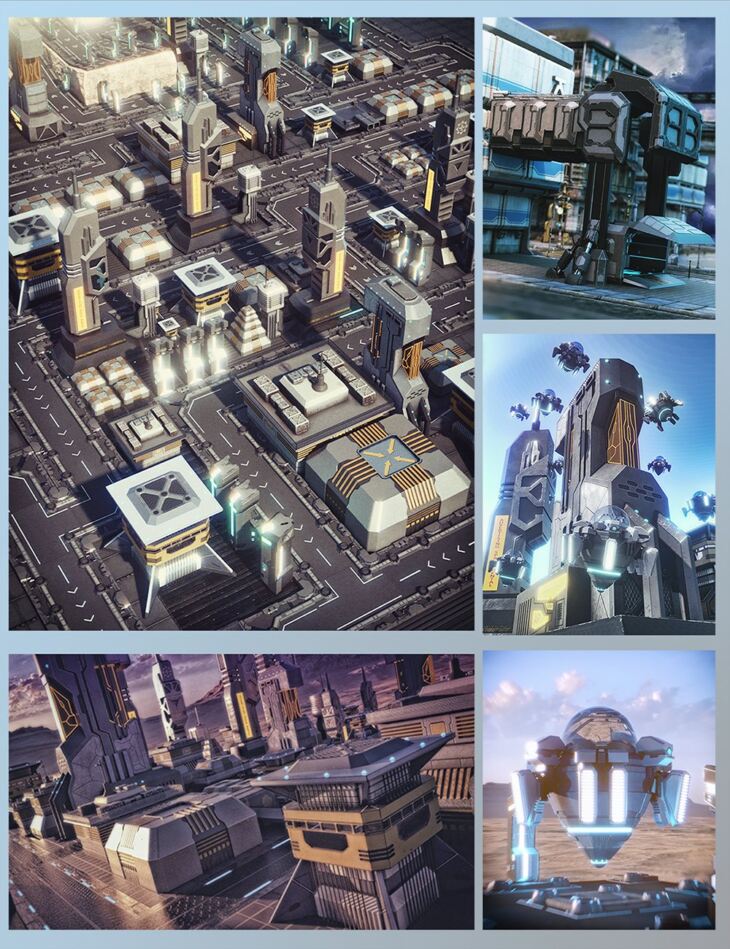 X-BIT Future Space City Bundle_DAZ3D下载站