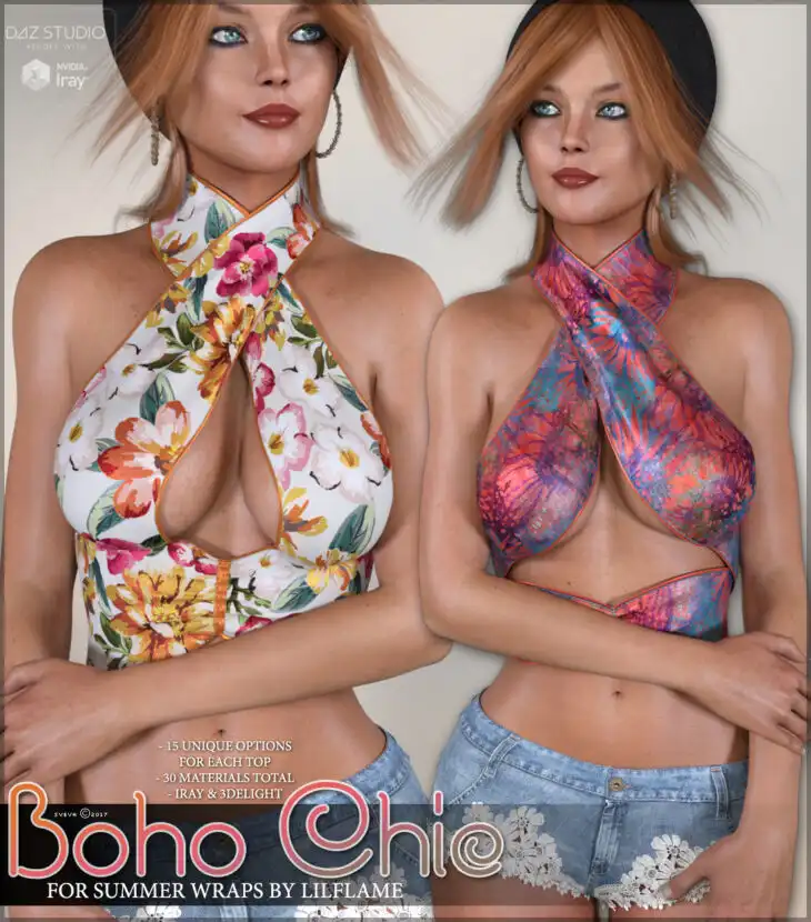 Boho Chic Summer Wraps_DAZ3D下载站