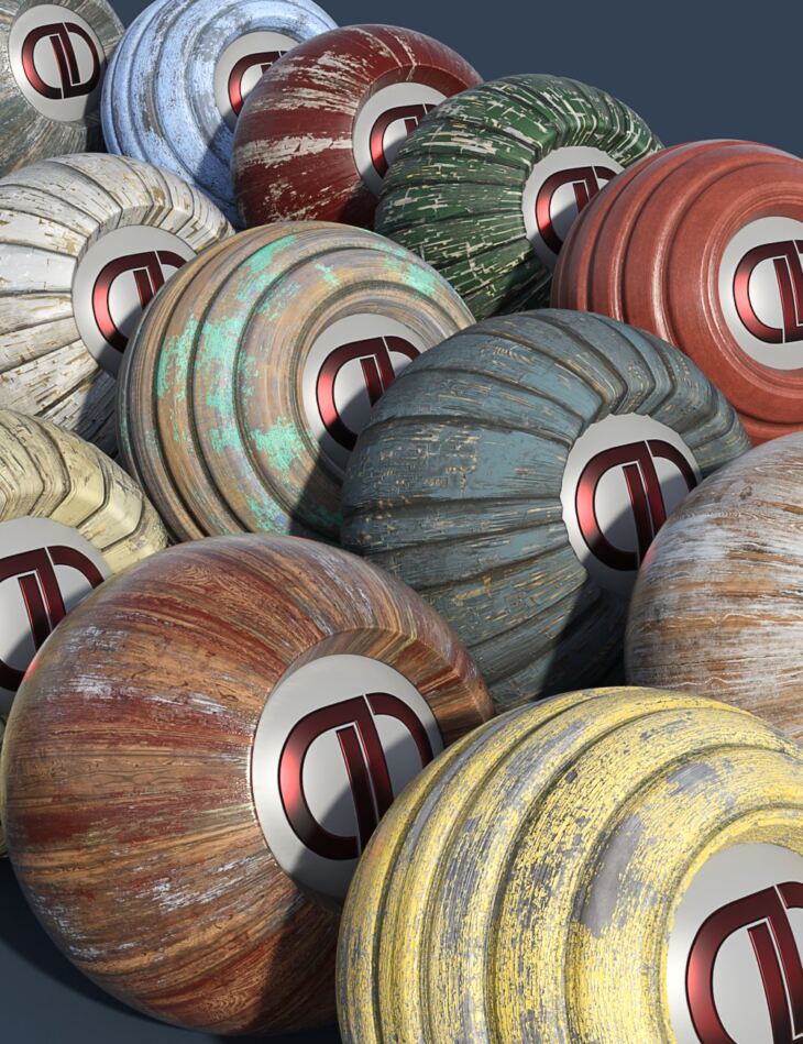DD PBR Painted Wood Shaders for Iray Vol 2_DAZ3D下载站