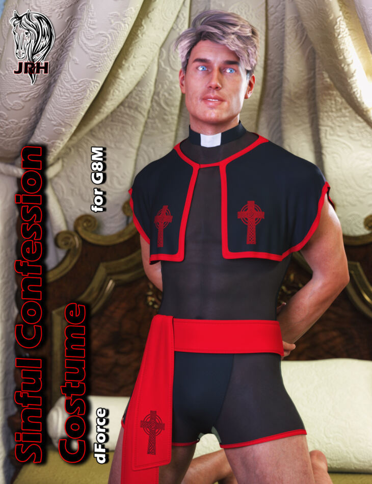 JRH dForce Sinful Confession Costume for G8M_DAZ3D下载站