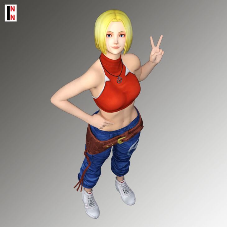 KOF Mary Blue Character & Outfit for Genesis 8 Female_DAZ3D下载站