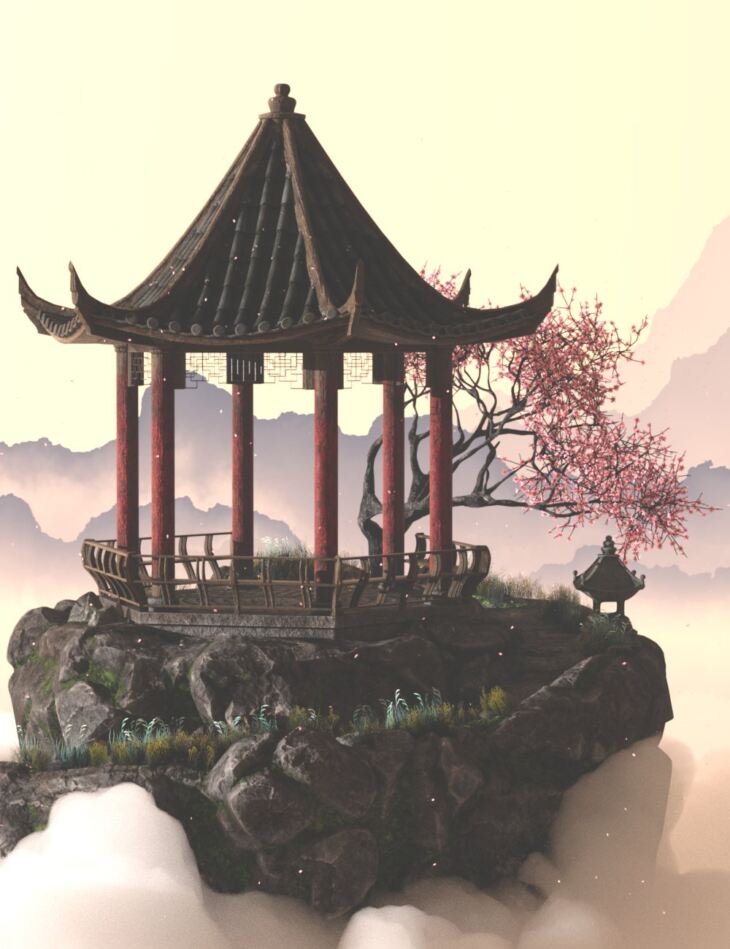 V176 Iray Pagoda Diorama_DAZ3D下载站
