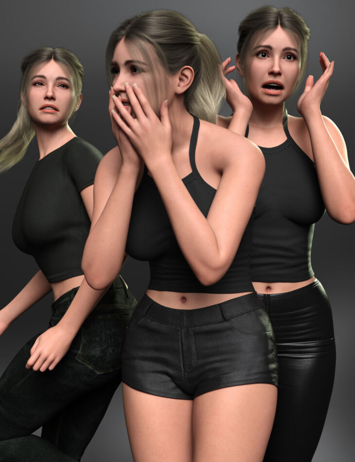 Z Fear and Panic Pose Collection for Genesis 9 and 8_DAZ3D下载站