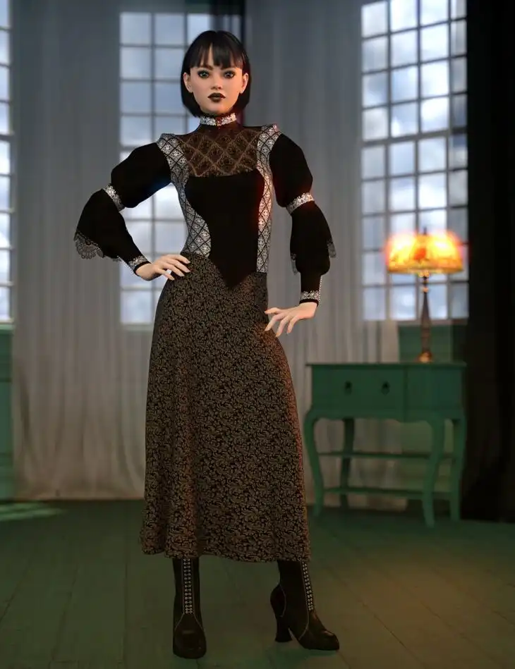 dForce Millicent Outfit for Genesis 9_DAZ3D下载站