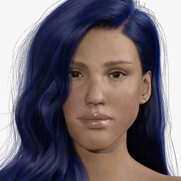 3D Model Jessica Alba Daz Genesis 8v1 Female Head Morph_DAZ3D下载站