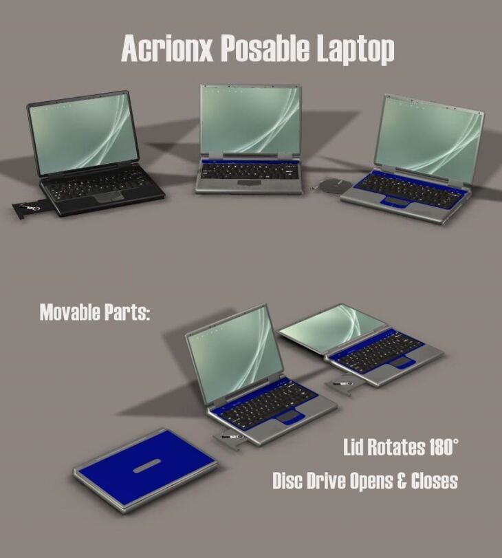 Acrionx Posable Laptop_DAZ3DDL