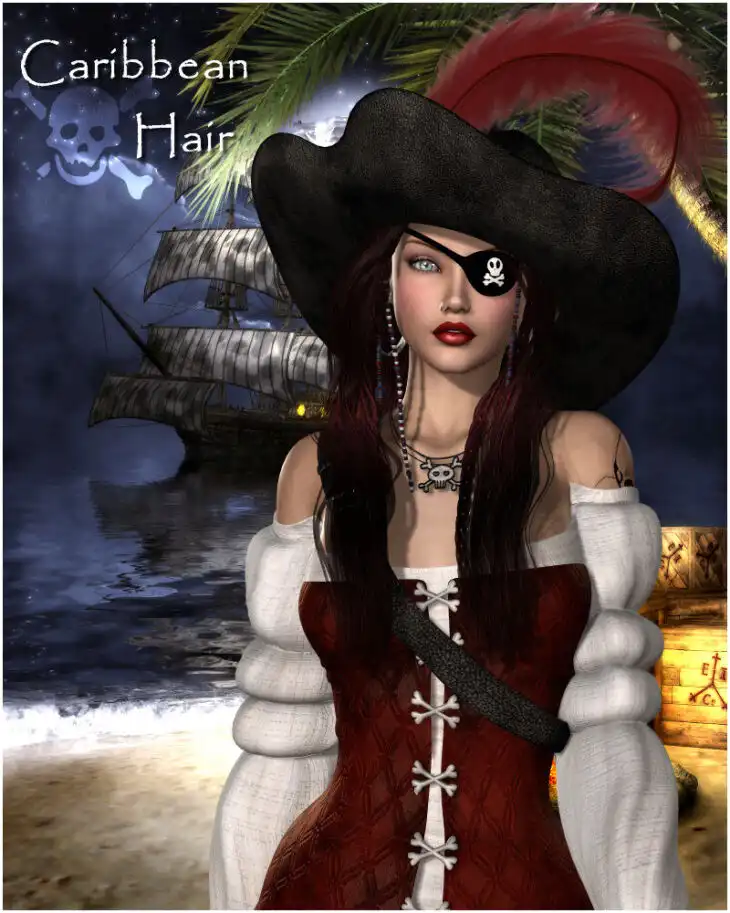Caribbean Hair V4, A4, G4, A2_DAZ3D下载站