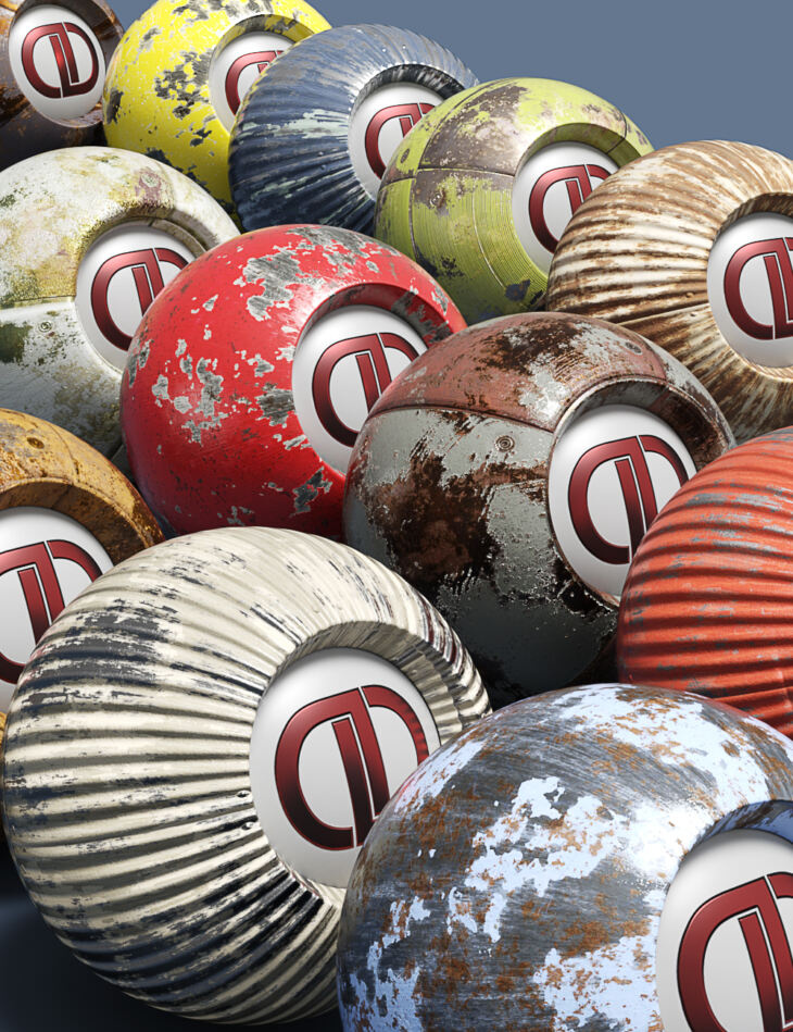 DD PBR Painted Metal Shaders for Iray Vol 1_DAZ3D下载站