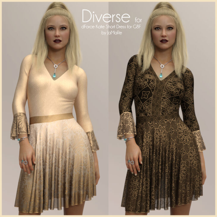 Diverse for dForce Kate Short Dress_DAZ3D下载站