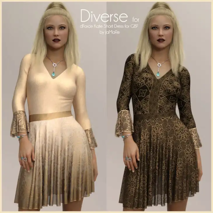 Diverse for dForce Kate Short Dress_DAZ3DDL