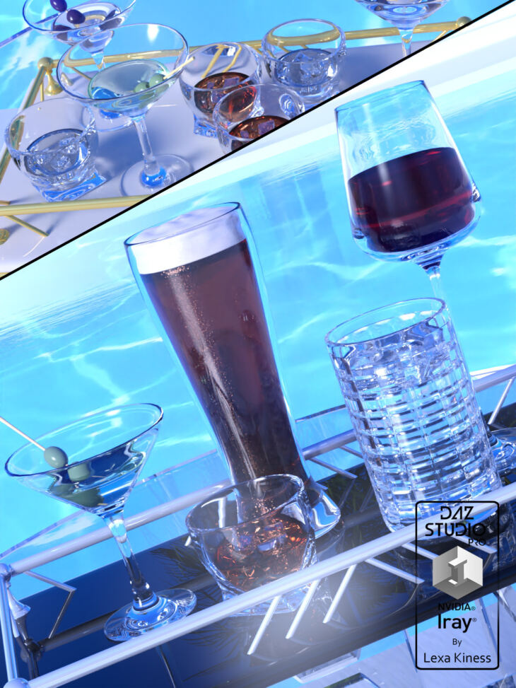 Drinks and Tray Vol. 1_DAZ3D下载站