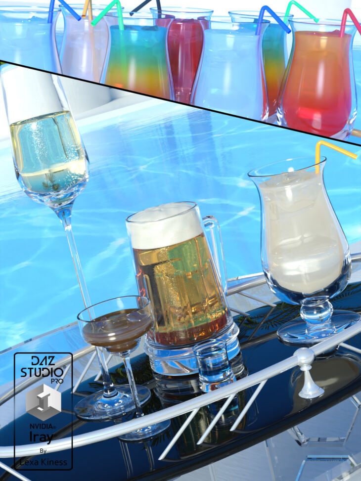 Drinks and Tray Vol. 2_DAZ3D下载站