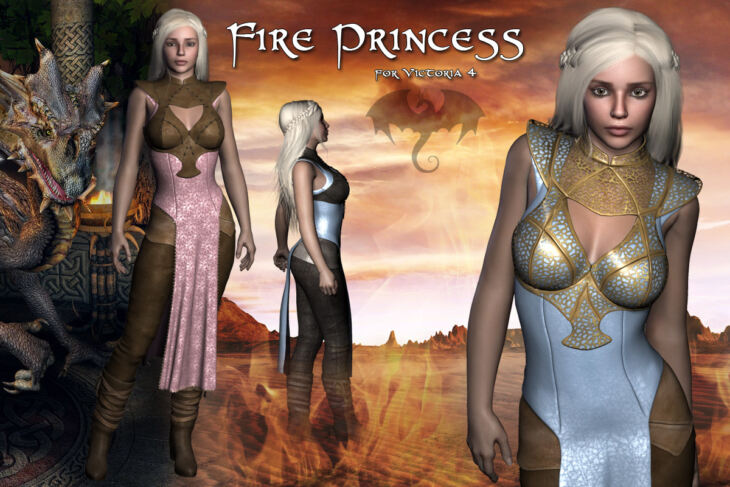 Fire Princess for V4_DAZ3D下载站