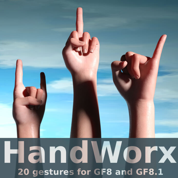 HandWorx – Gestures for GF8 / GF8.1_DAZ3D下载站