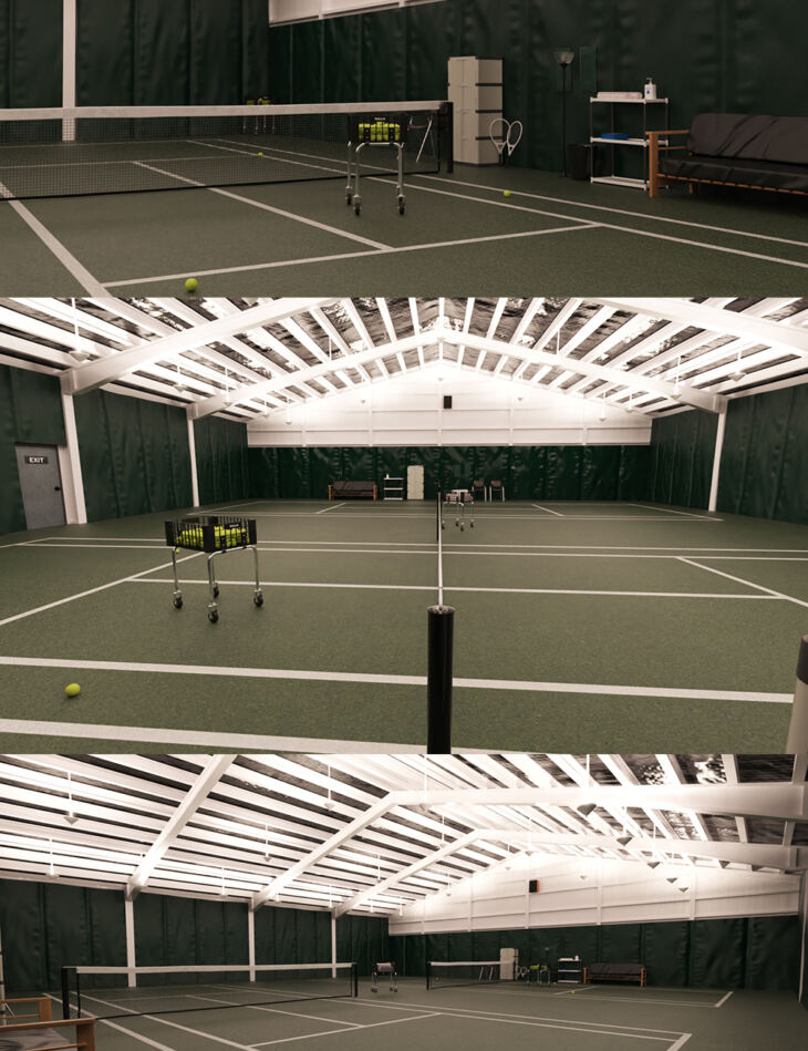 Indoor Tennis Court_DAZ3D下载站