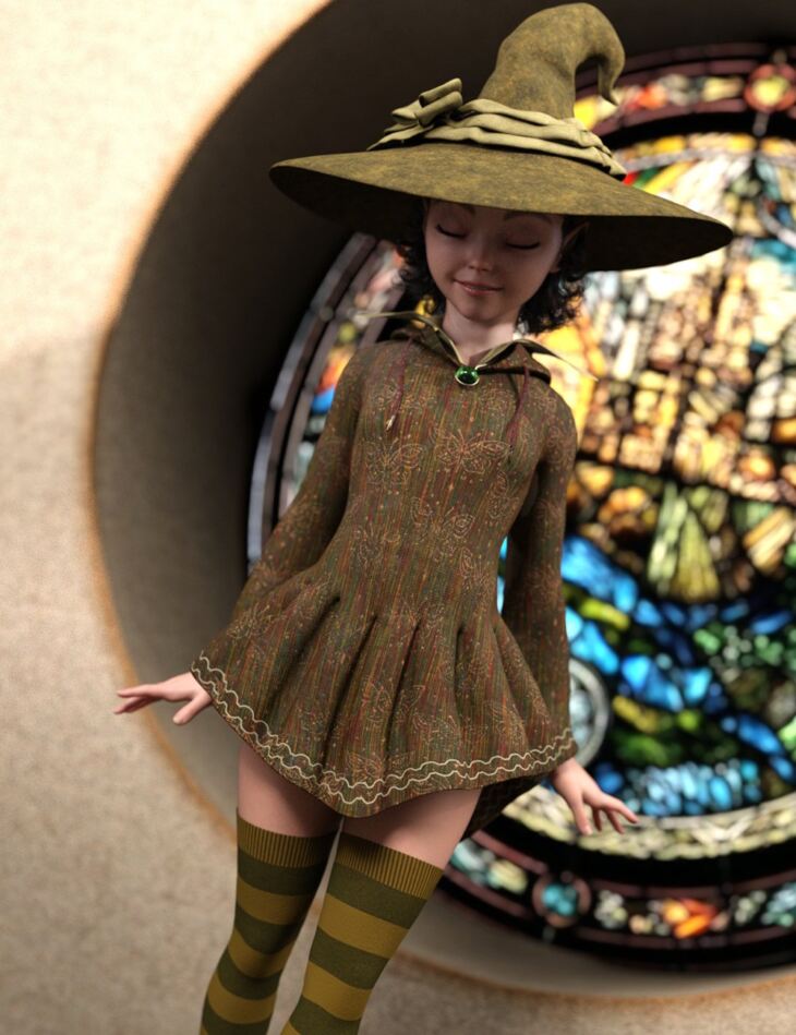 Magical for dForce Belladonna’s Broomstick Brigade Novice Witch Outfit_DAZ3D下载站