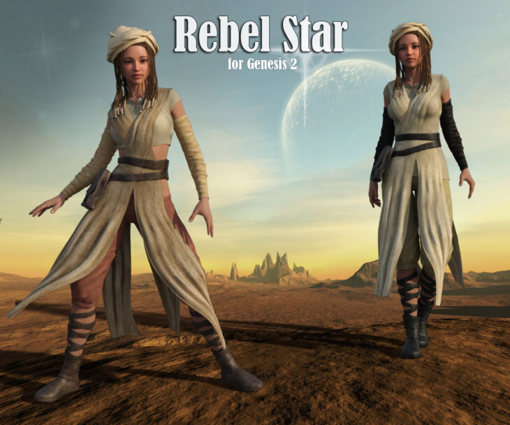 Rebel Star for Gen2 Female_DAZ3D下载站