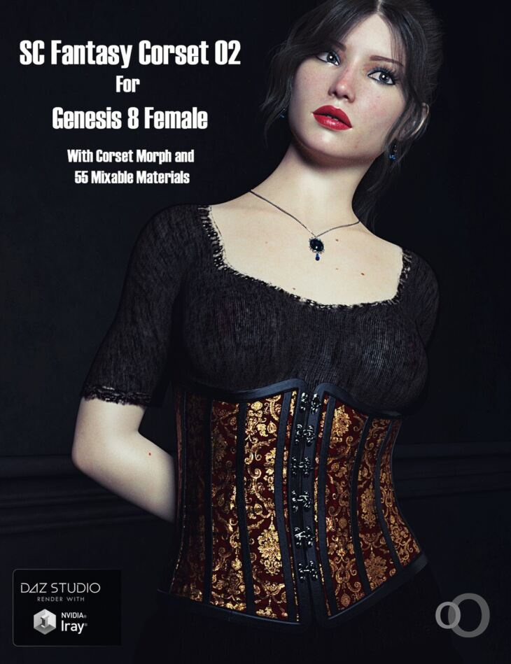 SC Solo Fantasy Corset 02 for Genesis 8 Female_DAZ3D下载站