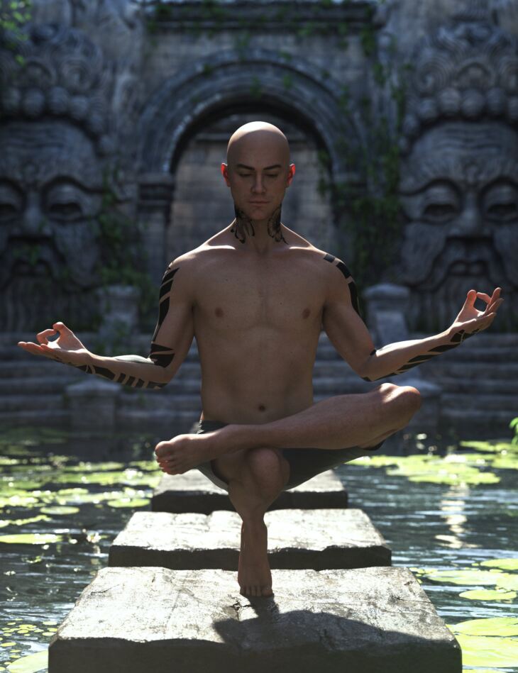 Serenity Yoga Poses for Genesis 9 Masculine_DAZ3DDL