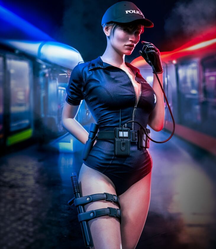 Sexy Cop Outfit for Genesis 9, 8 and 8.1 Female_DAZ3DDL