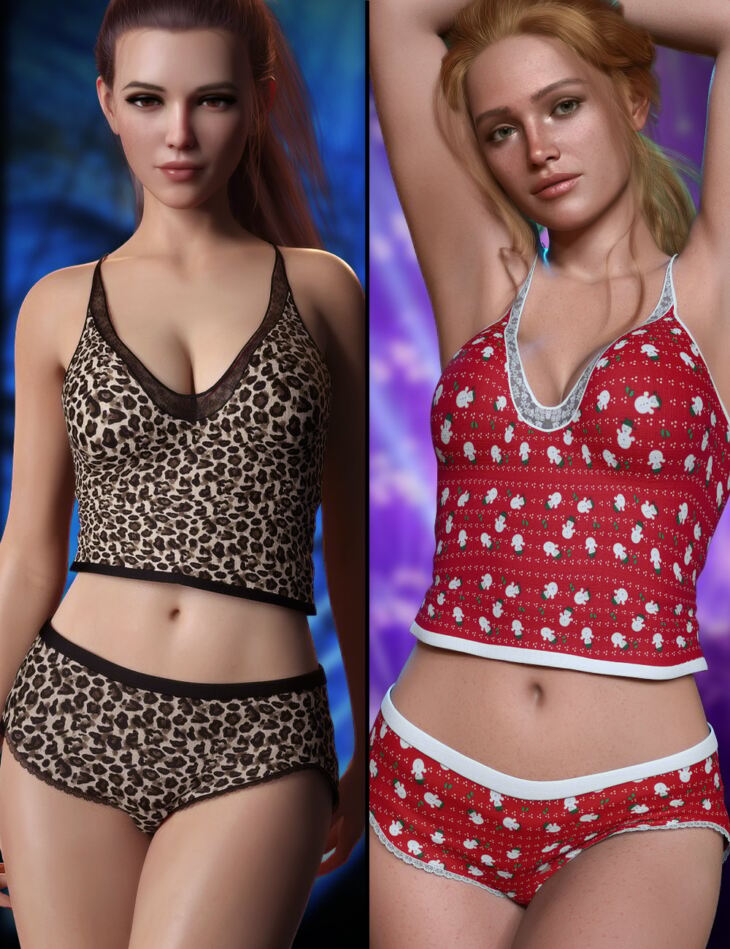 Sweet Dreams Outfit Set for Genesis 9, 8.1, and 8 Female_DAZ3D下载站