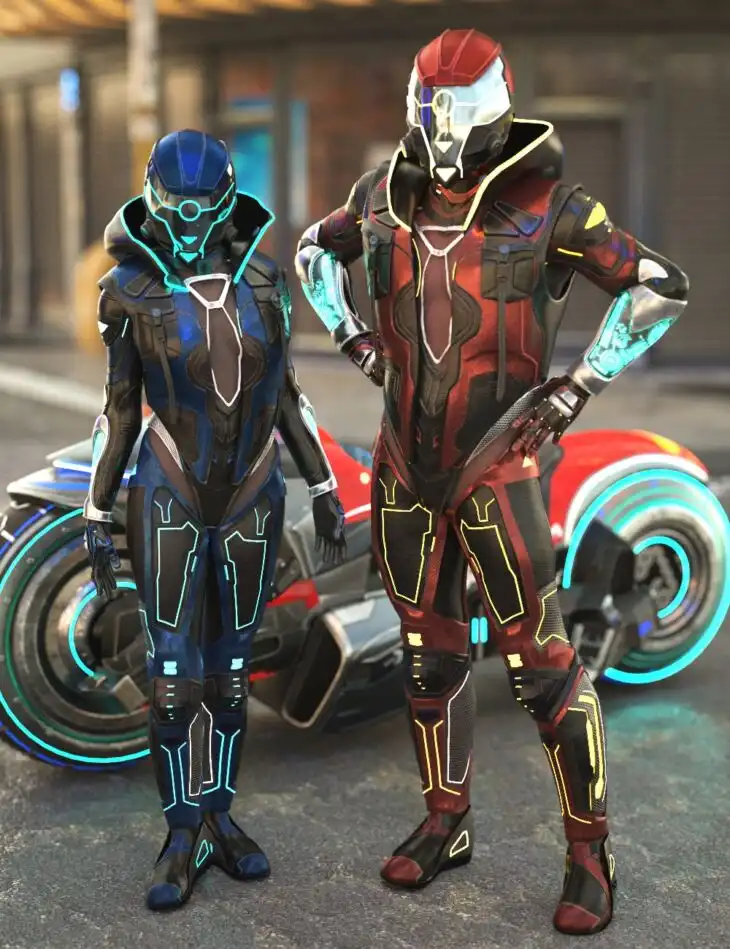 XI Cyber Riding Gear for Genesis 9_DAZ3D下载站