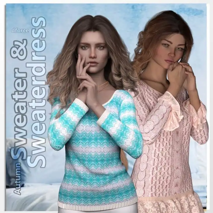 dForce- Autumn Sweater & Sweaterdress G8F_DAZ3DDL