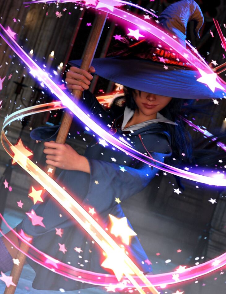 dForce Belladonna’s Broomstick Brigade Novice Witch Outfit for Genesis 9_DAZ3D下载站