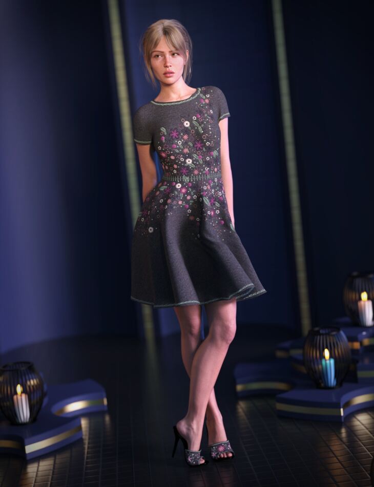 dForce Marceline Dress for Genesis 9_DAZ3D下载站