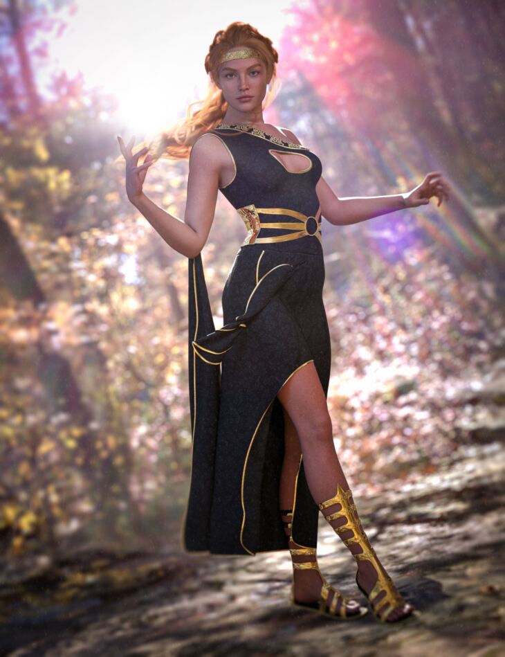 dForce Olympia Goddess Outfit Texture Add-on_DAZ3D下载站