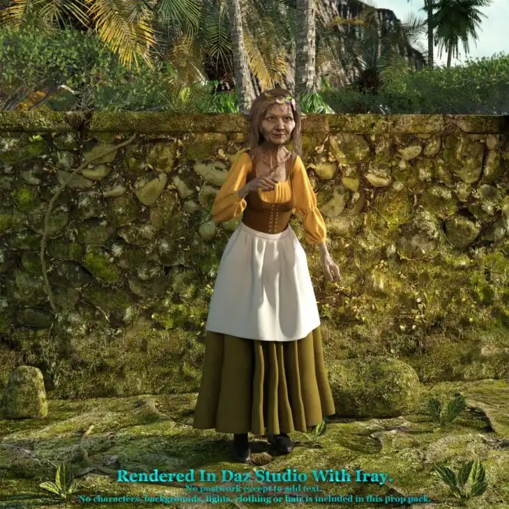 Moss Wall Prop For Daz Studio Iray_DAZ3D下载站