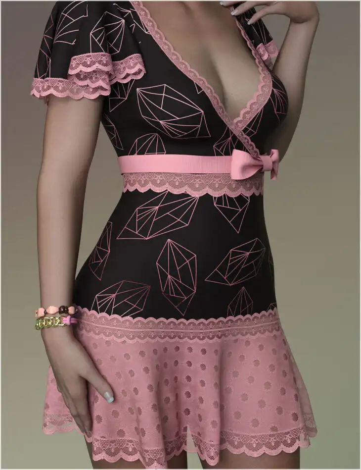 Stylish For dForce Miranda Dress Outfit_DAZ3DDL