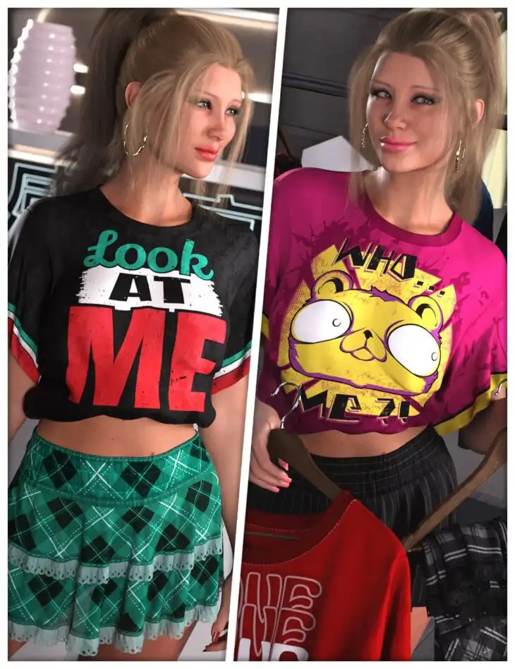 Addition Textures for OOT Oversized T-Shirt and Skirt_DAZ3D下载站